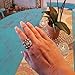 WensLTD_ Clearance! 1PC Boho Jewelry Silver Natural Gemstone Marquise Moonstone Personalized Ring (#9, Silver)