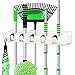 LETMY Broom Holder Wall Mounted - Mop and Broom Holder - Garage Storage Rack&Garden Tool Organizer - 5 Position 6 Hooks for Home, Kitchen, Garden, Tools, Garage Organizing