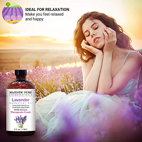 MAJESTIC PURE Lavender Essential Oil with Therapeutic Grade, for Aromatherapy, Massage and Topical uses, 4 fl oz - Image 2
