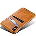 FLY HAWK iPhone X, 5.8 inches, Wallet Phone Case, Slim PU Leather Back Case Cover with Credit Card Holder Khaki Case
