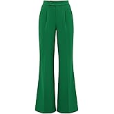 KIRUNDO Womens Dress Pants High Waisted Wide Leg Pleated Trousers Flare Palazzo Slacks Pockets Business Casual Outfits