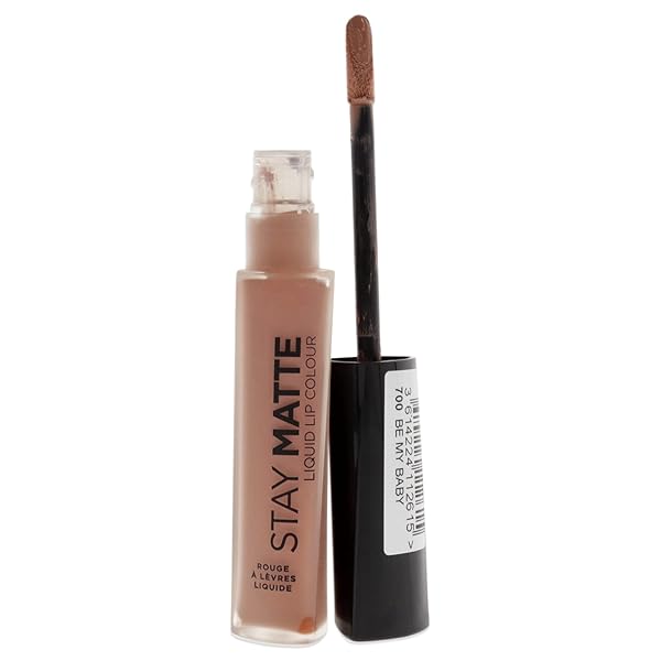 RIMMEL LONDON STAY MATTE LIQUID LIP COLOR WITH FULL COVERAGE KISS-PROOF WATERPROOF MATTE LIPSTICK FORMULA THAT LASTS 12 HOURS – 700 BE MY BABY, .21OZ