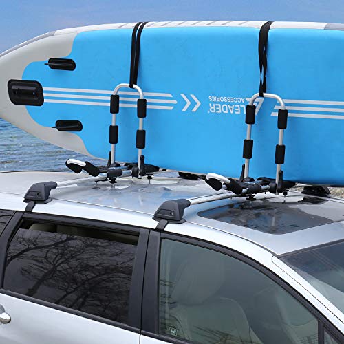 XCAR Folding Rooftop Kayak Racks Set with 4pcs Straps for 2 Kayaks