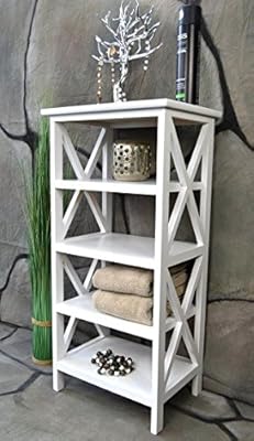 Livitat Regal Badregal Badkommode Standregal Holzregal Holz Weiss 4 Boden Lv1045 Amazon De Baumarkt