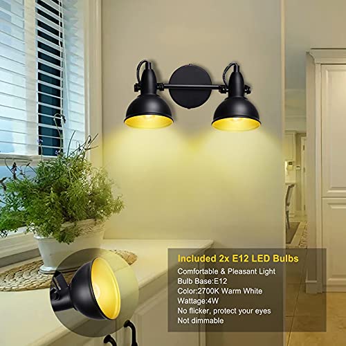 HiBay Modern 3-Light LED Track Lighting Fixture - Adjustable Spotlight, Brushed Nickel, Includes 3x 4W E12 Bulbs