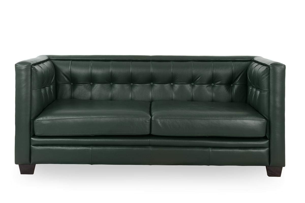 Alamenti Library Leather 3Seater Sofa (Forest Green) Amazon.in