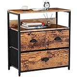 Furologee Nightstand with 3 Drawers, Small Side