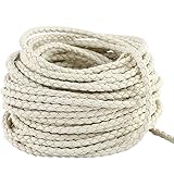 Navifoce 20 Meters Round Folded Bolo Braided Leather Cords for Necklace Bracelet Jewelry Making (White)