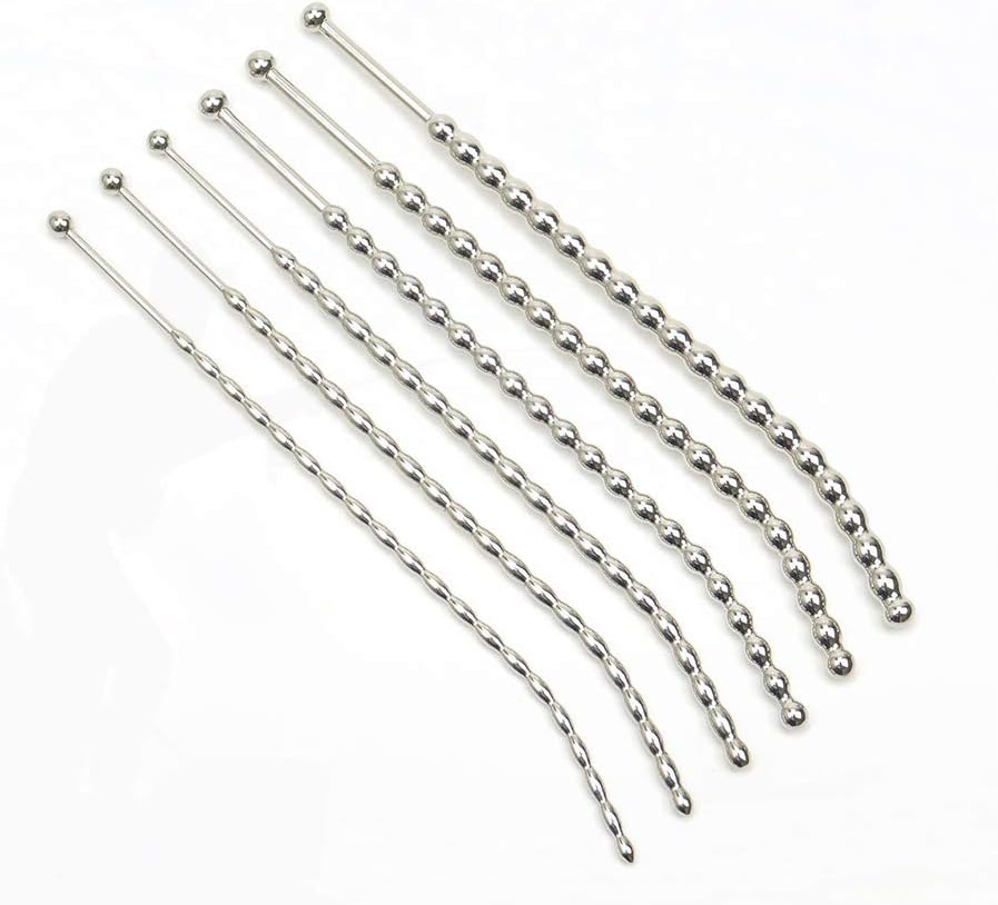 Jinqian Metal Urêthral pröbê Urêthra Chástity Cat`hêter for Men Jeans Sunglass (Diameter Ø: 0.6-0.8 cm)