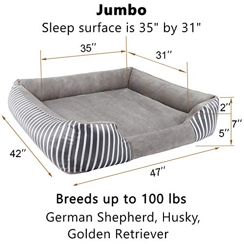 Magic Dog Bed Sofa Lounge with Removable Washable Fleece Cover Resilient Mattress 47/37/29 Inch Premium Material Pet Couch Sofa