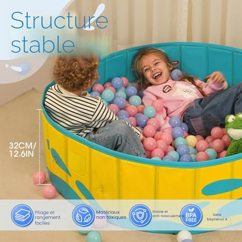 Peradix Paddling Pool with Adjustable Canopy for Toddlers - 120cm Foldable Pool Pool for Baby and Kids for Garden & Travel | Baby Tent & Beach Tent for 2-3 Children