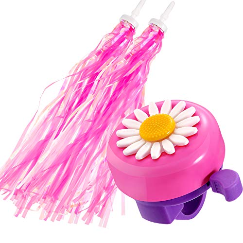 Maitys Kids Bike Bell Bicycle Bells with Bike Streamers Bike Handlebar Streamers Baby Bike Accessories Children’s Day Gift for Kids Girls Boys