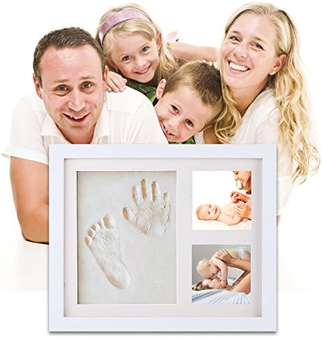 HOBFU Baby Footprint kit Baby Handprint Photo Frame | Keepsake for Newborns Baby | Best Baby Shower Gifts | Mold-free Nontoxic Clay | Hand &amp; Footprint Makers Keepsake Frames