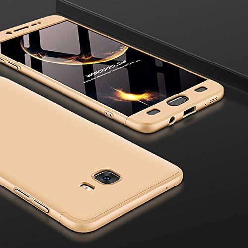 Dabiaoge Samsung Galaxy C9 Pro Case,Bigcousin 360 Degrees Full Body Protection Ultra-Thin Case [with Tempered Glass Screen Protector] Anti-Scratch Hard PC Slim Case for Galaxy C9 Pro Cover - Gold