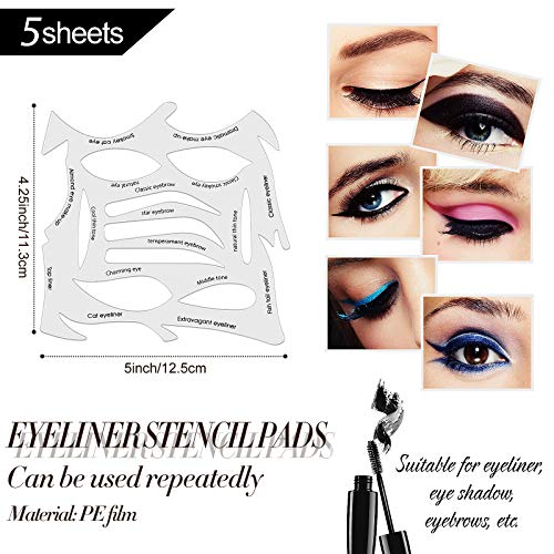 10 Sets 2 in 1 Eyeliner Molds Eyeliner Stencil Pads Eyeshadow