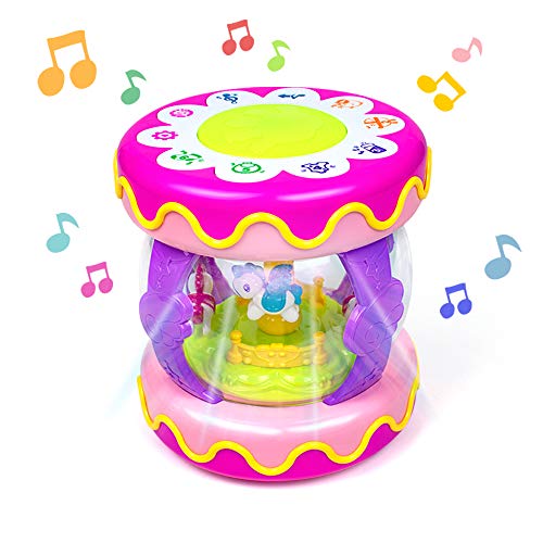 Musical Toys Carousel Hand Drum Instruments Lights Up Toy Early