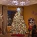 MAOYUE Christmas Tree Topper Lighted with Silver Snowflake Projector, Sliver Snow Tree Topper for Christmas Tree Decorations
