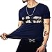 LOGEEYAR Mens Short Sleeve Tshirts Slim fit Fashion Cotton Crewneck Tee Novelty Graphic Printed Shirt A-Blue