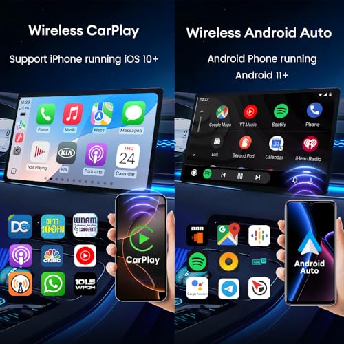 CarlinKit 5.0 Dongle - Wired to Wireless CarPlay & Android Auto Adapter,Online Update,2-Channel Connection, Plug & Plug, 10s Connect for Cars with OEM Wired CarPlay & Android Auto from 2015