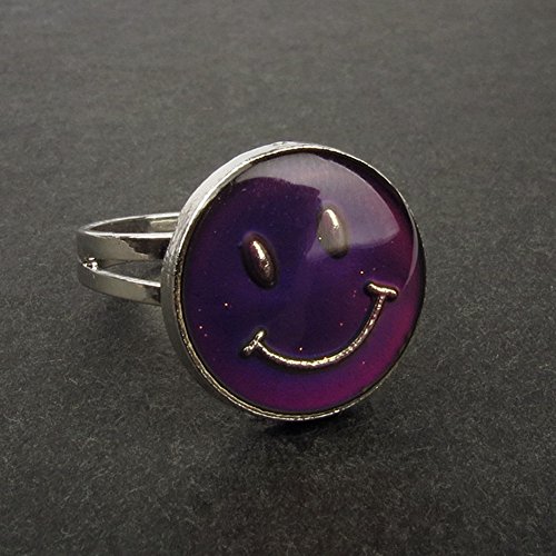 Rimobul Authentic Adjustable Mood Ring,Smiley Face - Pack of 3
