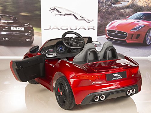 Jaguar Authorized Jaguar F-TYPE 12V Luxury Kids Ride On Car Battery Powered MP3 LED Door Open Kids Vehicle With Remote Control, Red - Thumbnail 5