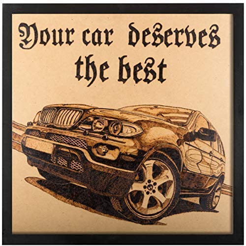 Pyrography Art Custom Car, Wood Burning, Gift for Him Handmade