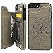 Vaburs for iPhone 7 Plus/8 Plus Case Wallet with Card Holder, Embossed Mandala Pattern Flower Premium PU Leather Double Magnetic Buttons Flip Shockproof Protective Case(5.5