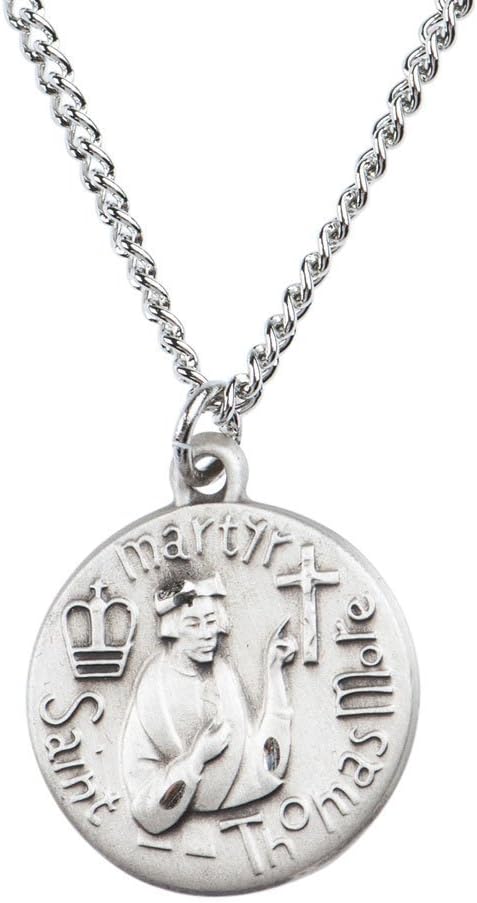Patron and Protector MedalsSterling Silver Catholic Patron Saint Dime Size Medal Pendant, 3/4 Inch
