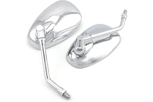 SURPASSME Universal 10mm Chrome Motorcycle Rear View Side Mirrors Handle Bar Bar End Motorcycle Mirrors
