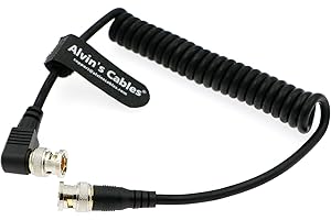 Blackmagic BNC Male RG179 Flexible Coaxial Cable for BMCC Video Camera Straight to Right Angle Alvin's Cables