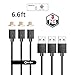 NetDot 3 Pack 6.6 Feet Gen7 Magnetic Micro USB Charging & Data Transfer Cable Compatible with Android Device(6.6 Feet Micro USB/3 Pack Black)