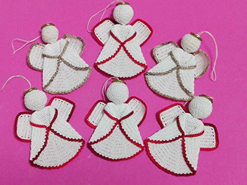 Segnaposto Natalizi Uncinetto.Set 6 Angioletti Decorazioni Albero Di Natale Segnaposti Natalizi Ornamenti E Decorazione Casa Fatto A Mano Ad Uncinetto In Cotone Idea Regalo O Da Collezione Handmade Amazon It Handmade
