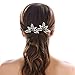 Unicra Bride Wedding Hair Pins Silver Pearl Leaf Bridal Hair Accessories Headpiece for Women and Girls (Pack of 2)