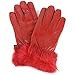Alpine Swiss Women's Leather Dressy Gloves Rabbit Fur Trim Cuff Thermal Lining