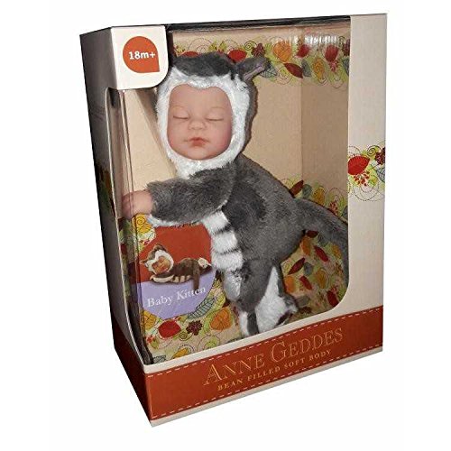 Anne Geddes 9 inch Baby Kitten Doll - Bean Filled Soft Body Collection
