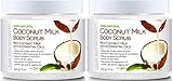 Pure Body Naturals Coconut Milk Body Scrub with Dead Sea Salt, Almond Oil and Vitamin E for All Skin Type, 12 oz.