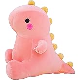DUANMUL Cute Dinosaur Plush Toys, Fat Dinosaur Stuffed Animals Toys Dolls, Dinosaur Plush Toy Soft Stuffed Animal Dino Plushies Doll Cute Birthday Gifts for Kids Girls Boys (Pink,13in)