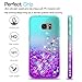 LeYi Galaxy S7 Edge Case (Not Fit S7) with 3D Pet Screen Protector [2 Pack] for Girls Women, Glitter Bling Shiny Diamond Liquid Clear TPU Protective Phone Case for Samsung Galaxy S7 Edge Teal/Purple