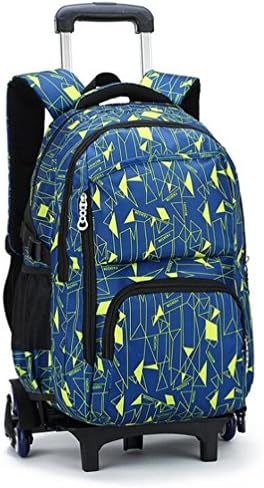 FEC High-Capacity School Bag Backpack for Girl and Boy Students Rolling Trolley Bags Six Wheels Climbing Stairs Yellow Box