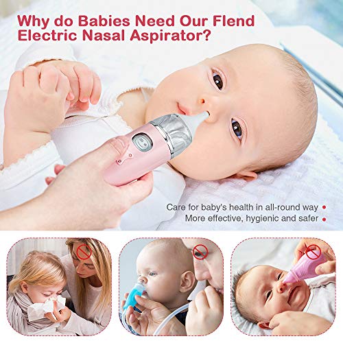 Nasal Aspirator for Baby, Rechargeable Booger Sucker with 4 Size of