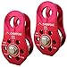 CARAPEAK 2 Pack Heavy Duty Small 22kN Climbing Pulley with Stainless Steel Ball Bearing for 1/4 to 1/2 inches Rope