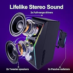 Computer Speakers, PC Speakers with 6 Lighting