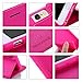 Nouske iPhone 6/6S Flip Folio Wallet Stand up Credit Card Holder Leather Case Cover Holster/Magnetic Closure/TPU bumper/360 Full Body protection, Hot Pink