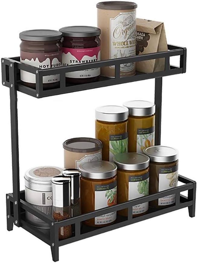 SMX Organizador de Estante de Especias de Montaje en Pared de 2 Niveles