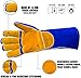 Premium Leather Welding Gloves | Heat Fire Resistant Welders Glove | Mig Welding Gloves |Oven-Grill-Fireplace-Furnace-Stove-Tig-Welder-BBQ-Coal Forge Glove | 16 inches Extra Long Sleeve Kevlar Stitch