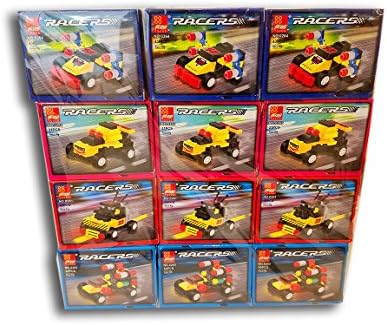 12 Pack Mini BUILDING Block Vehicle Sets/RACE Car Birthday Party Favors Birthday giveaways – 31 to 50 pc each