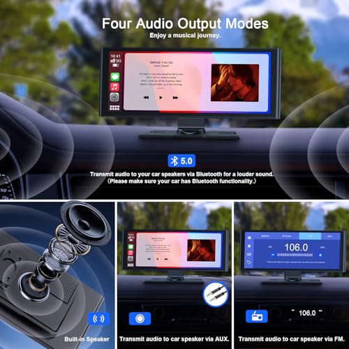 Avylet Wireless Car Play Screen for Apple Carplay & Android Auto, OTA Updates, 9.26" Portable Car Tablet with Backup Camera, Car Screen, GPS Navigation, Voice Control, Mirror Link, Bluetooth, FM, AUX