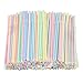 Resinta 500 Pieces Striped Disposable Plastic Straws Multi Colored Flexible Bendable Drinking Straws for Party Supplies, 8 Inch