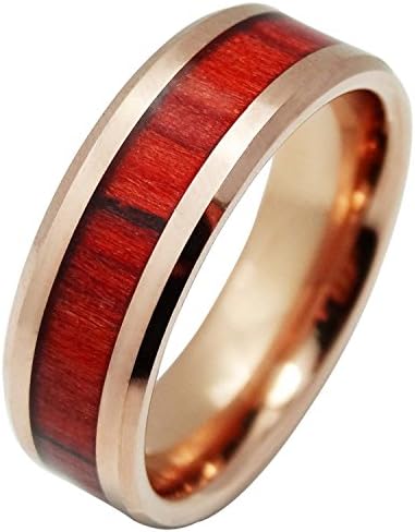 Korotus Mens Golden 8 MM Tungsten Carbide Ring