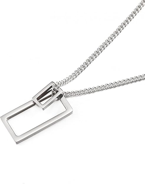 N/A Collar Collar Unisex Minimalista De Acero Inoxidable Caja